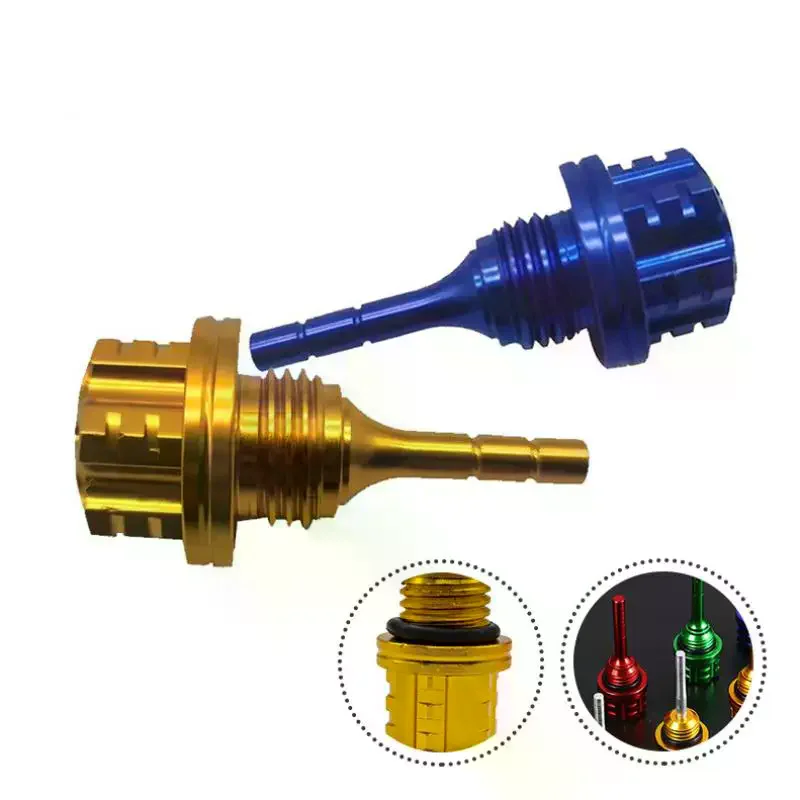 1 Pcs Motorcycle Engine Oil Dipstick CNC Aluminum Alloy Style Hexagon Plum Blossom Oil Dipstick Motorcycle Accessories