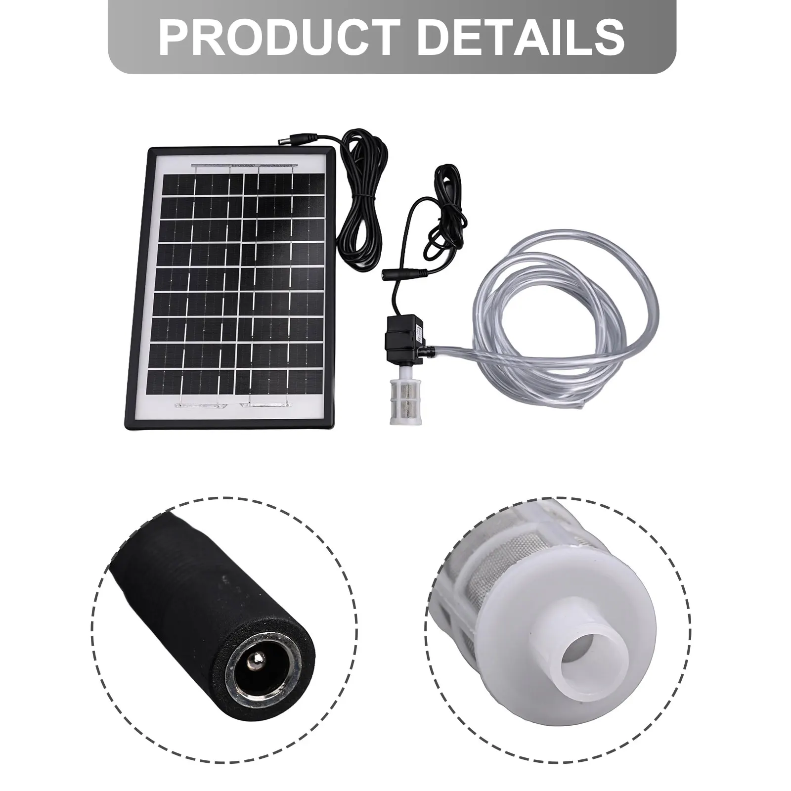 Aquarium Use Solar Panel 19*28cm 12V Submersible Pump Circulating Pump Silent Operation Adjustable Solar Panel