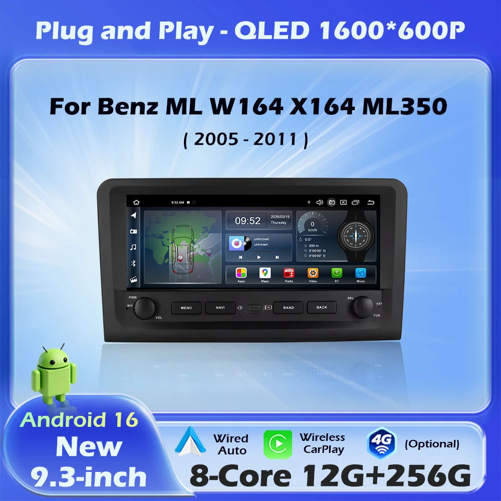 Touch Screen Car Radio for Mercedes Benz ML W164 X164 ML350 ML300 GL500 ML320 ML280 GL350 2005 - 2011 GPS  Carplay Android Auto