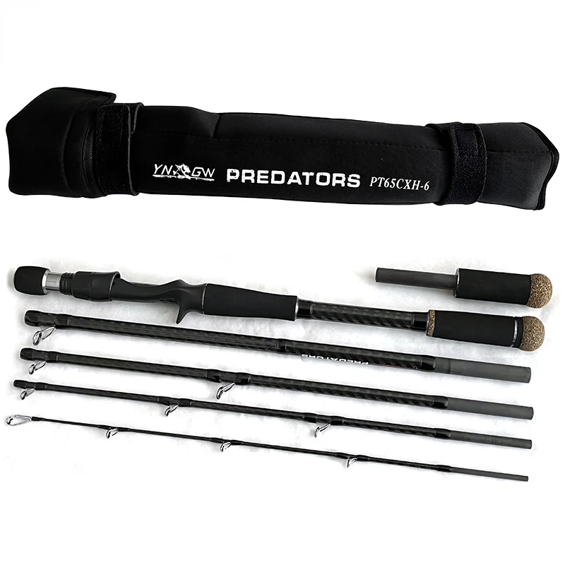 

TAKEDO TN92 PT65CXH-6 1.95M Surf Casting Rods 6 Sections Travel Fishing Rods Carbon Fiber Carp Adjustable Length Rod