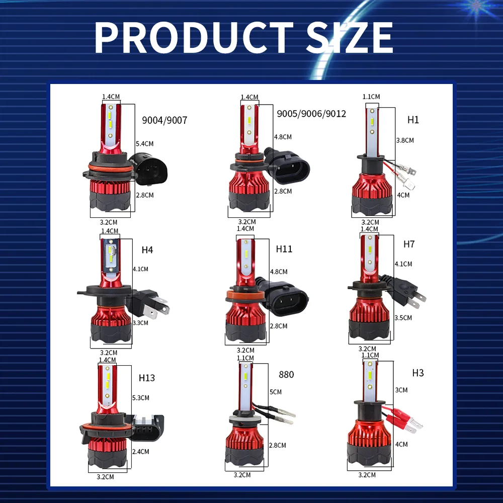 H7 led scheinwerfer 38000lm 120w led h4 h1 h11 h8 h9 6500 hb3 hb4 k hoch helle lampen nebels chein werfer 2St