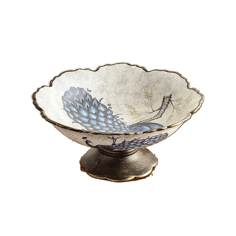 

New Chinese living room coffee table fruit plate, retro dining table household fruit plate set