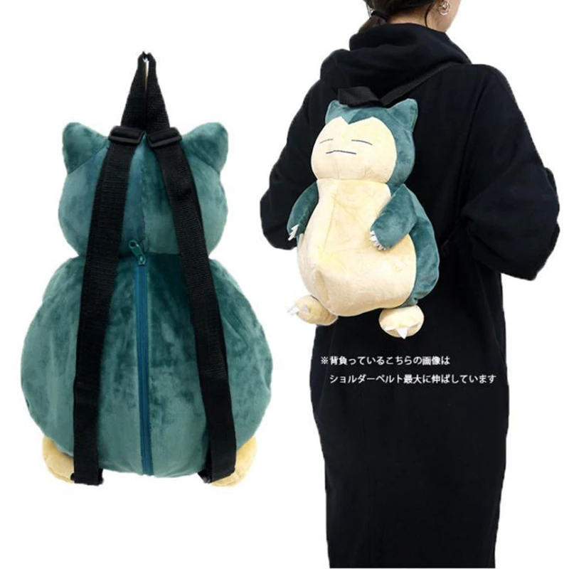 New Pokemon Backpack Plush Suffed Toy Kawaii Pikachu Mimikyu Eevee Mew Gengar Snorlax Bag Soft Schoolbag Children\'s Day Gift