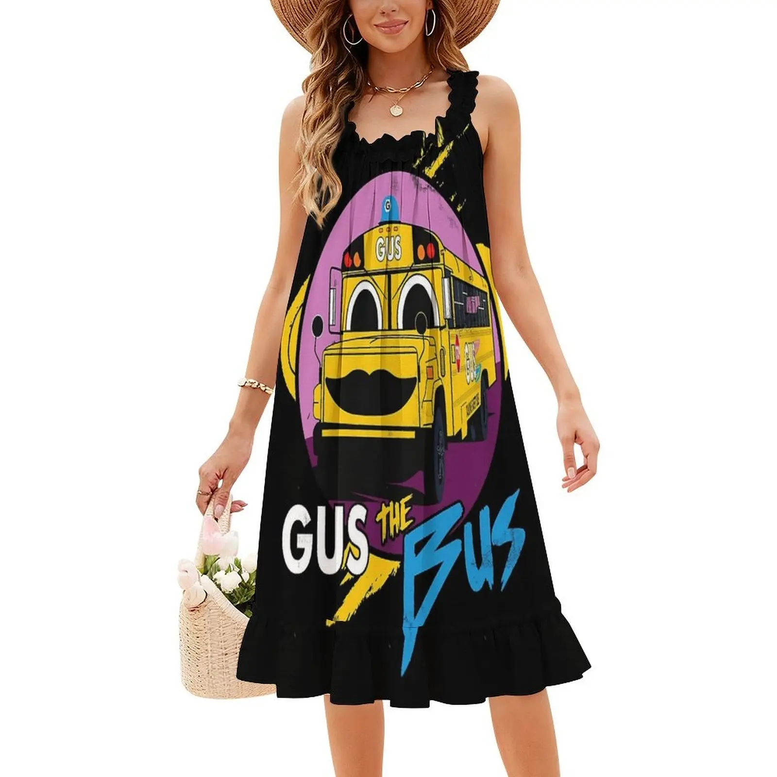 حافلة 1 المرأة الشارع الشهير فستان الحفلات العصرية طباعة نادي الملابس للإناث حافلة Gus حافلة مدرسية Gus فستان