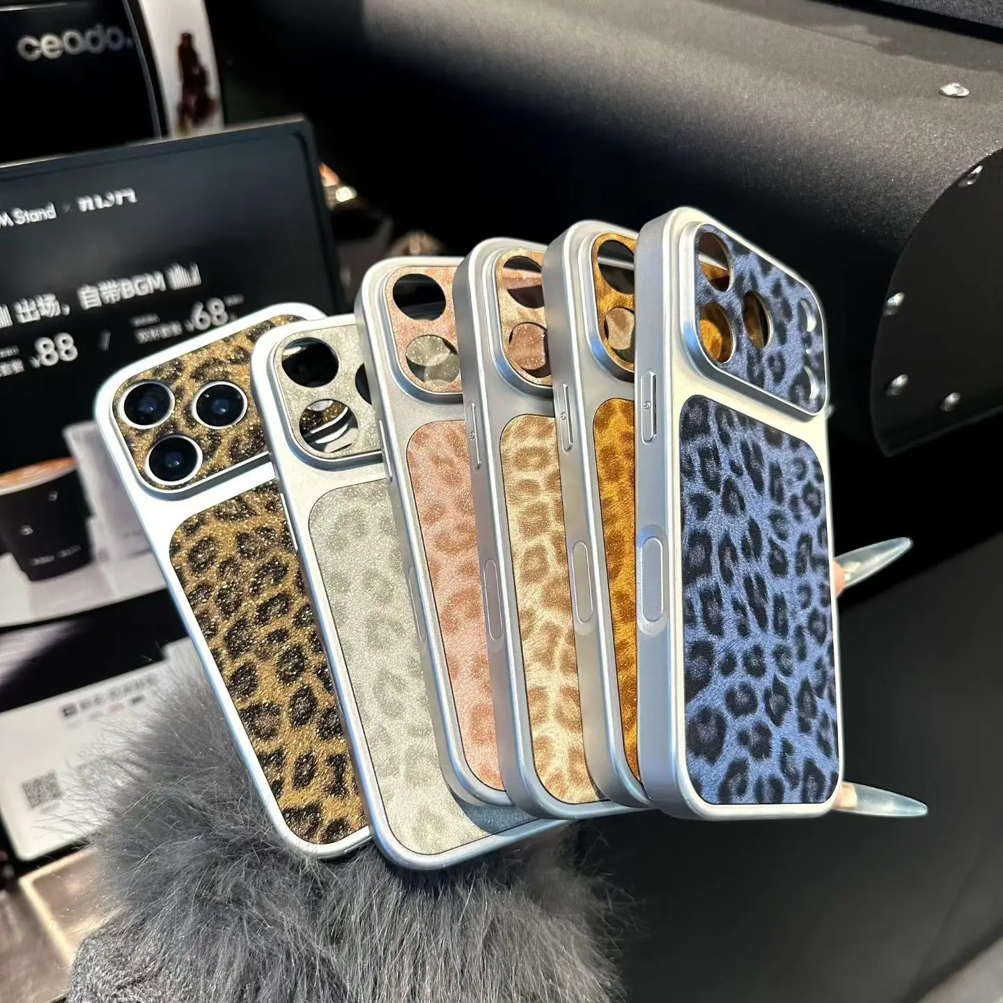 

Роскошный кожаный чехол для iPhone 17 16 15 14 13 Pro Max с большим окном, ретро-дизайном, леопардовым принтом и защитой от ударов, с узором под змеиную кожу