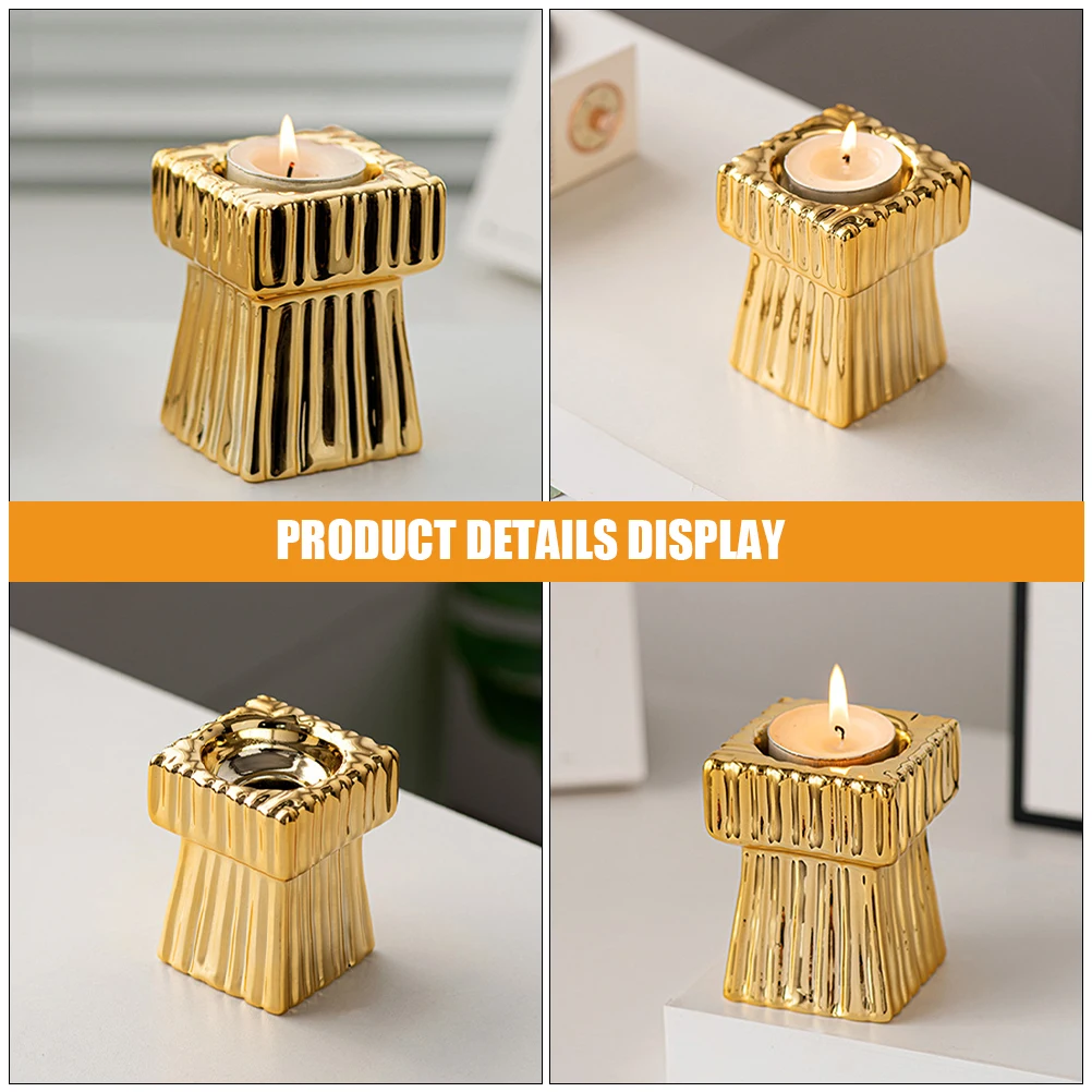 

Simple Ceramic Holder with Flat Bottom for Dining Room Living Room Table Centerpiece Home Party Decor Lighting