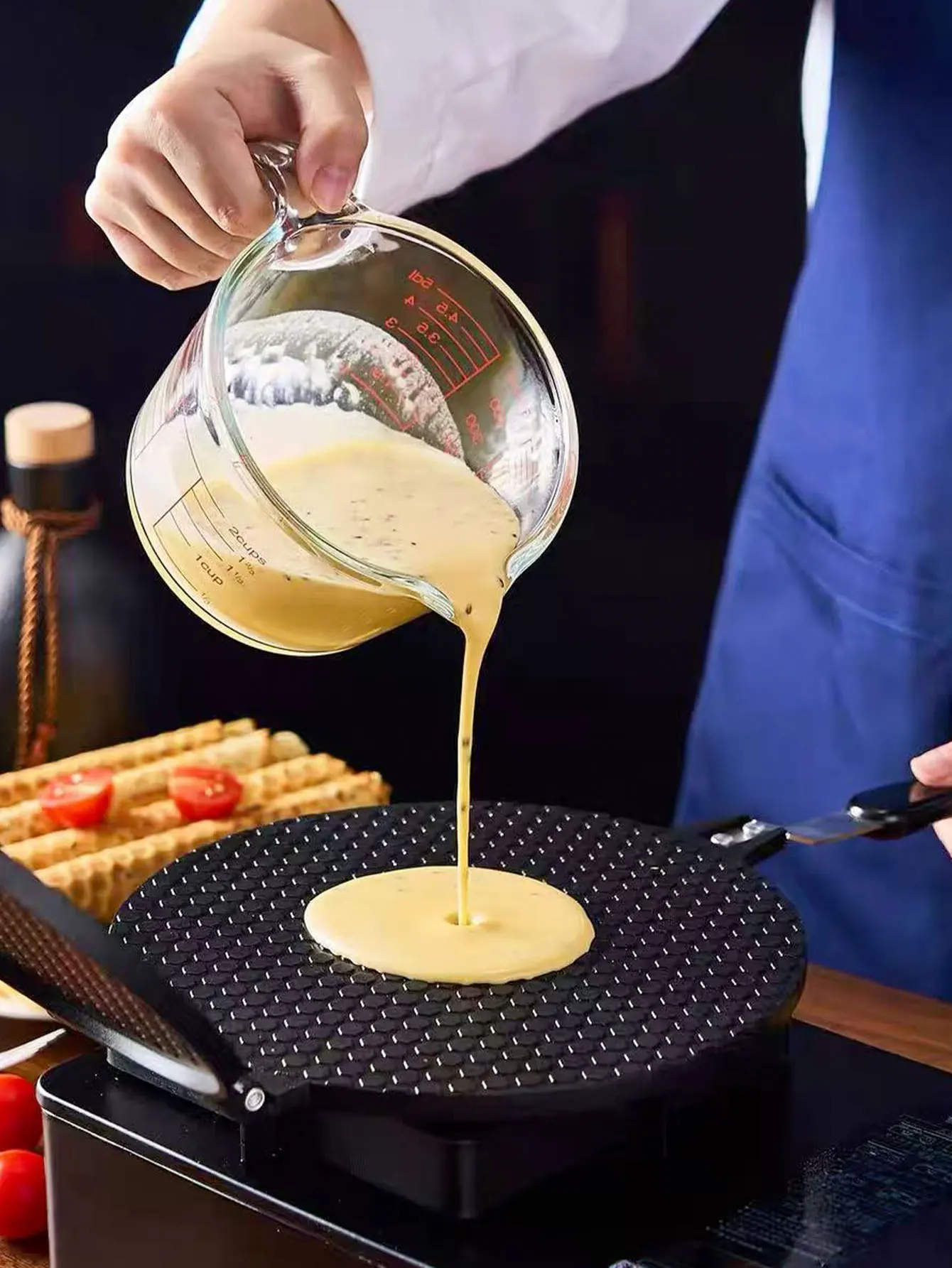 Egg Roll Mold for Handmade Baking, Commercial Use for Biscuits and Cakes, Small Crispy Pastry Baking Tray Machine 1Pc