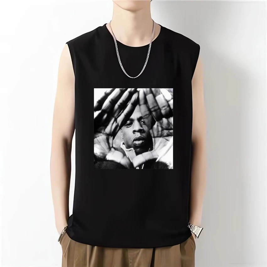 Hot Rapper JAY-Z vintage Graphic Fitness Tank Top Men Women Hip Hop Oversized Sleeveless T shirt Unisex Summer Breathable Vest