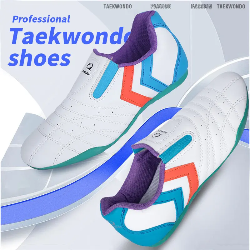 Chinese Wushu Shoes Tai Chi Shoes PU Leather Kungfu Taiji Practice for Men/Women Taekwondo Sport Sneaker Tae Kwon Do Shoes