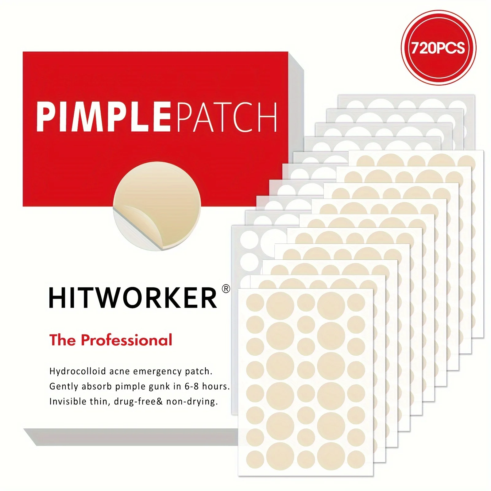 

720pcs Hydrocolloid Acne Strips with Tea Tree Oil - Invisible Acne Coverage, Fragrance Free, Cleansing Daily Use Face