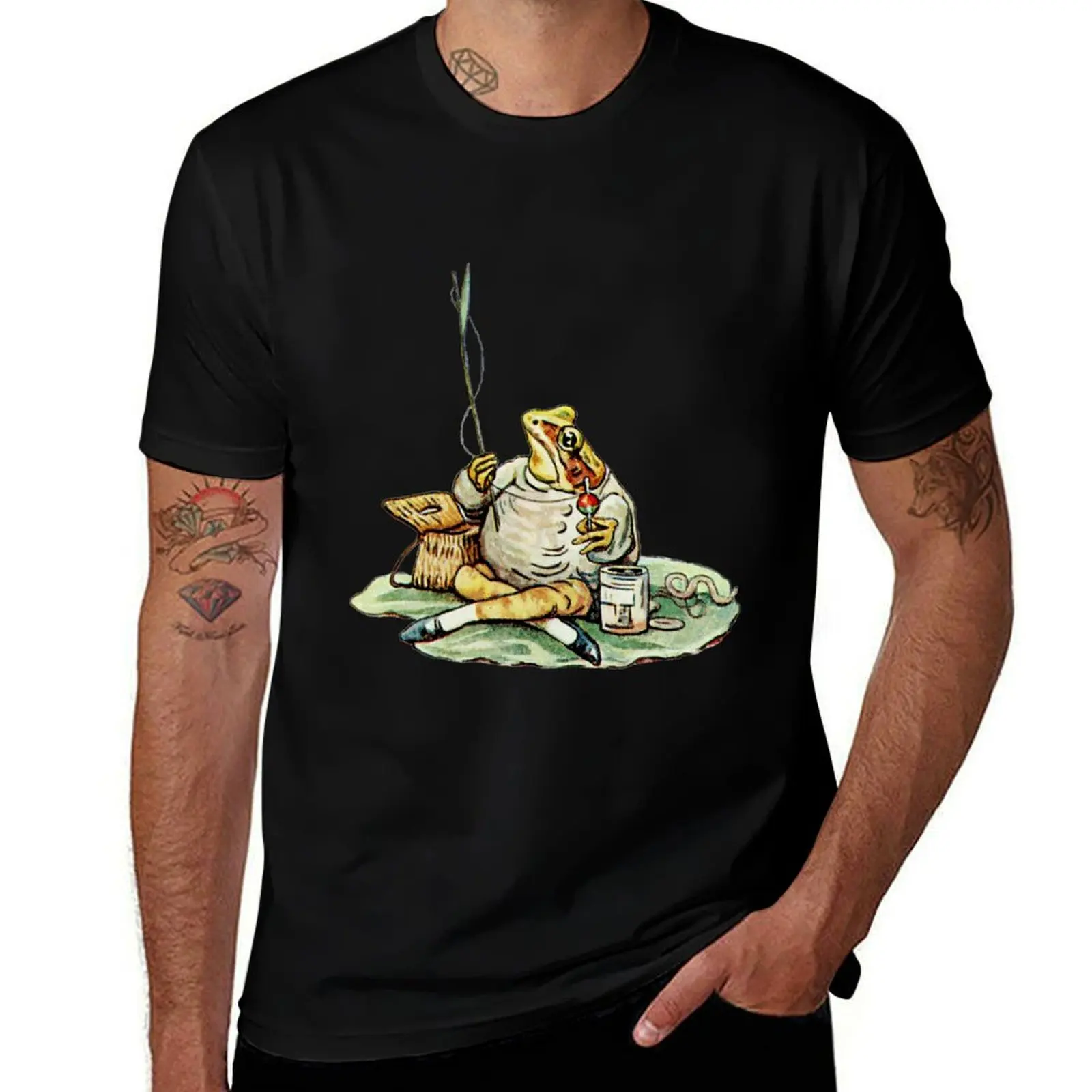 Mr. Jeremy Fisher - Beatrix Potter Characters T-Shirt custom t shirt blue lock t shirt men 100℅ cotton