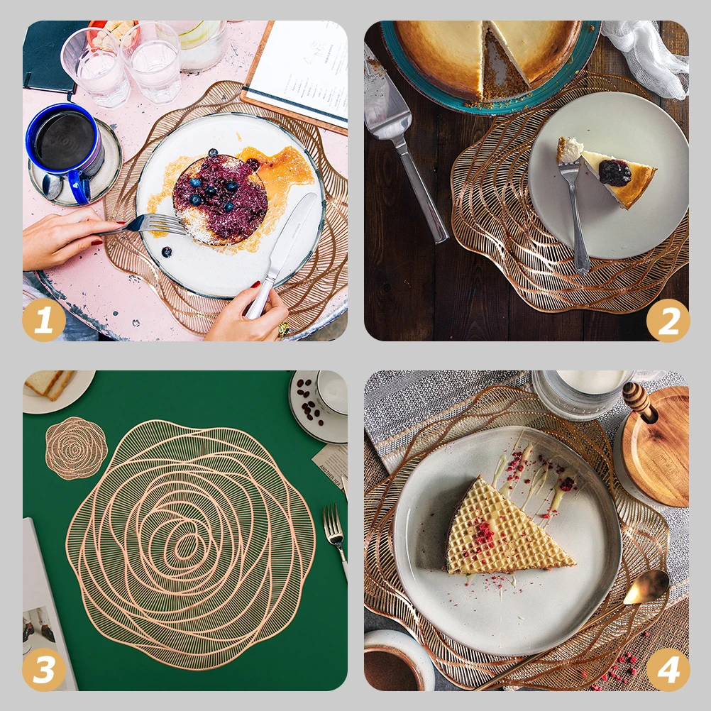

2pcs Shaped Placemat PVC Dinnerware Mat Heat Insulation Waterproof Heat Resistant Placemat Table Protection Kitchen Accessories