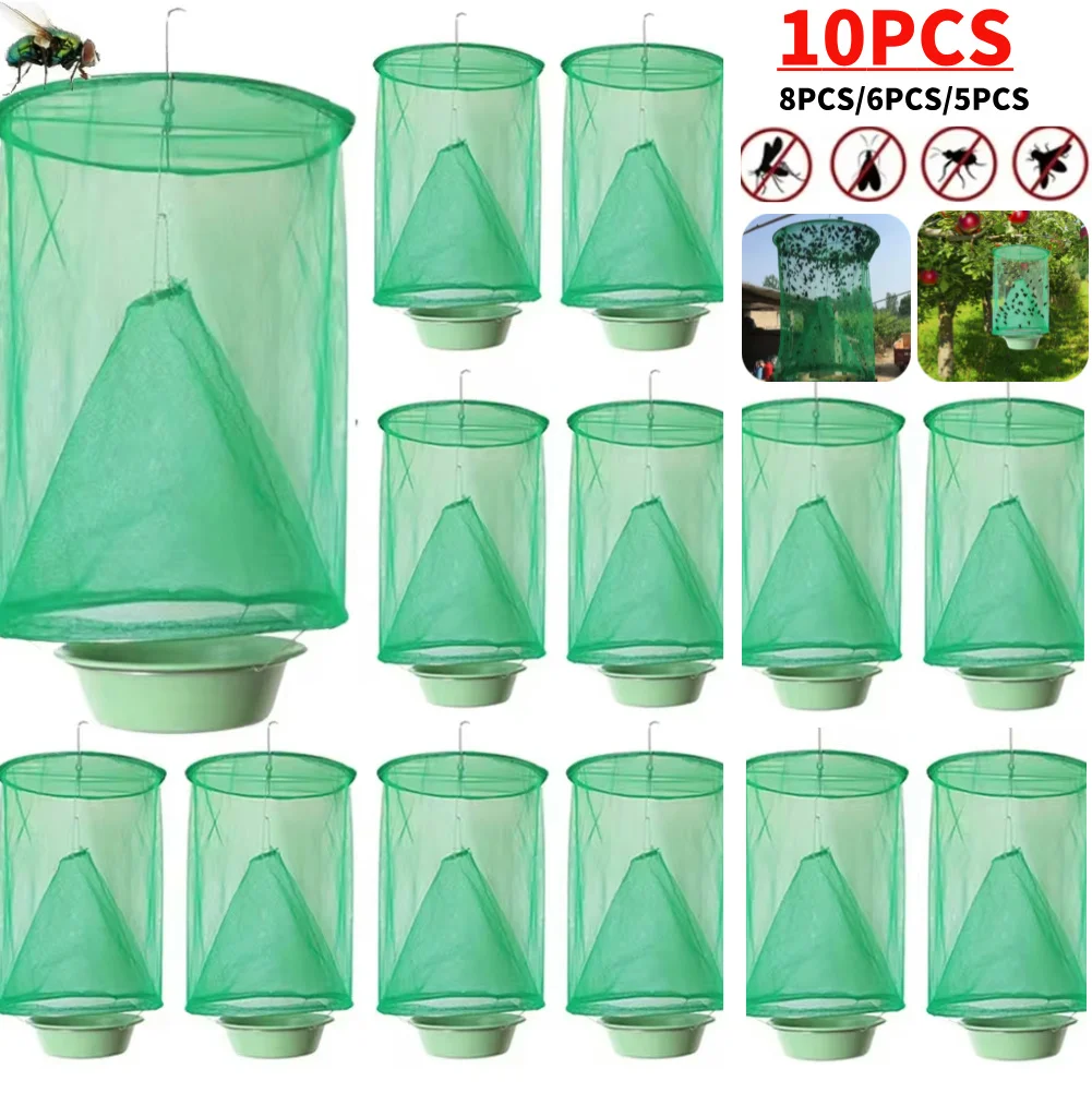 

Hanging Fly Trap Cage Reusable Folding Flies Catcher Cage Practical Insect Catching Traps Pest Control Tool for Household Garden