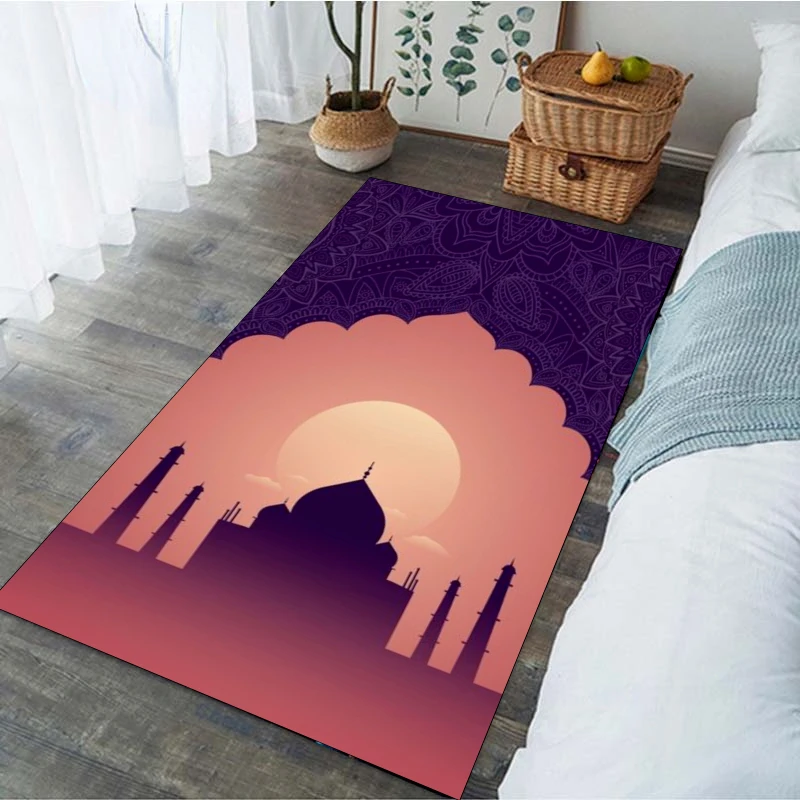 Islam Religious Muslim Ramadan Carpet Home Decoration Living Room Mat Kitchen Bathroom Non-slip Floor Mat Bedroom Bedside Rug