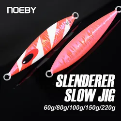 Noeby – leurre métallique rigide et mince pour la pêche en mer, appât artificiel idéal pour la pêche à la turlutte, à la turlutte lente, 60/80/100/150/220g