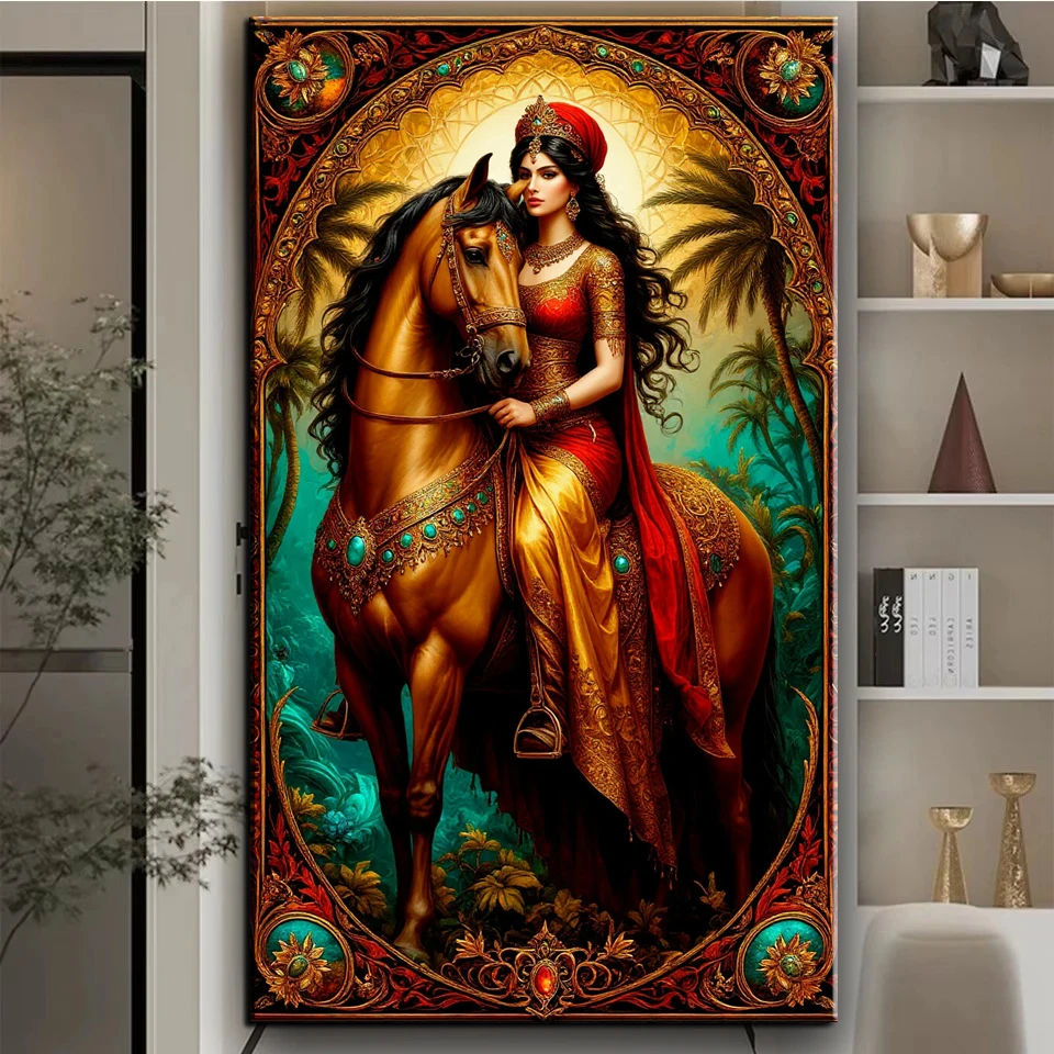 

Египетская Королева Лошадь Верблюд Пустыня Большая Вышивка Алмазная Мозаика 5D DIY Алмазная Картина Квадратный Круглый Горный Хрусталь Вышивка Крестом