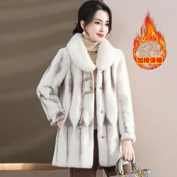 Mink Fur Coat Women Padded Jacket Autumn Winter High Quality Outerwear Fashion Overcoat Female Imitate Fur Coat Mothers Clothes