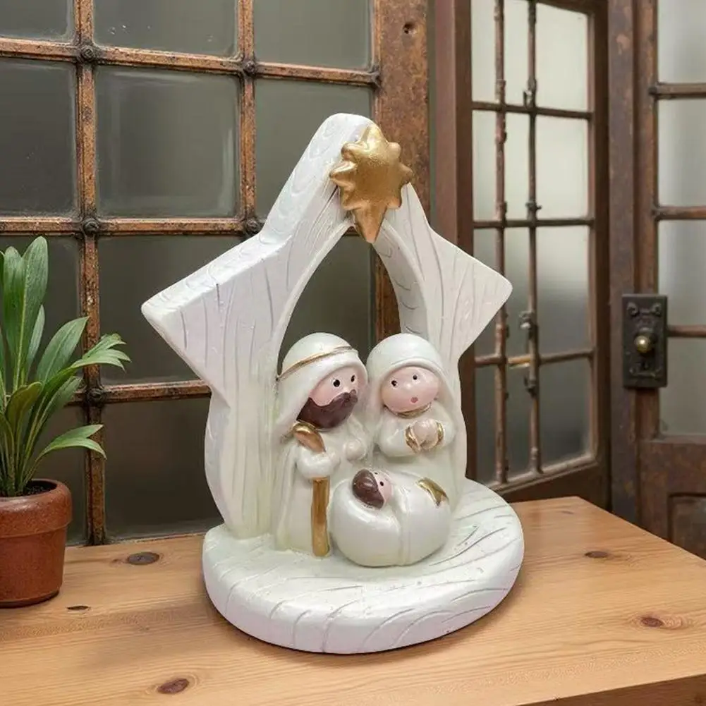 Christmas Nativity Statue Nativity Scene Statue Christmas Nativity Scene Figurine Set Resin Holy Family Statue of Mary Joseph