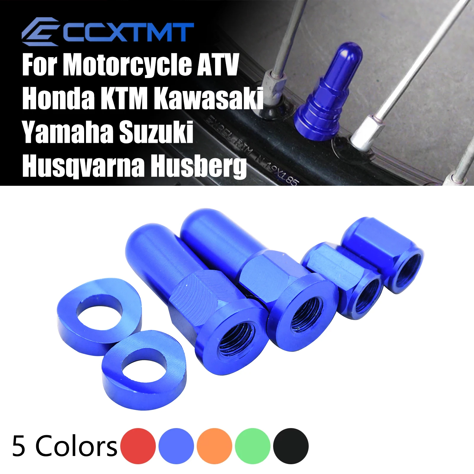 Motocross CNC Valve Cap Dirt Bike Rim Lock Nuts Bolts Spacer For KTM Honda Yamaha WR450R WR250F WR450F YZ250F YZ450F WR250R Part