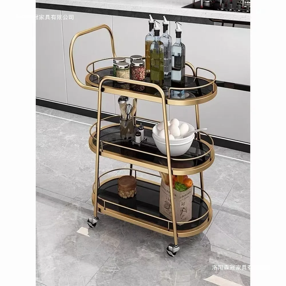 Nordic food truck Commercial household restaurant Mobile trolley Hotel clubhouse Wine three-layer trolley Food delivery cart