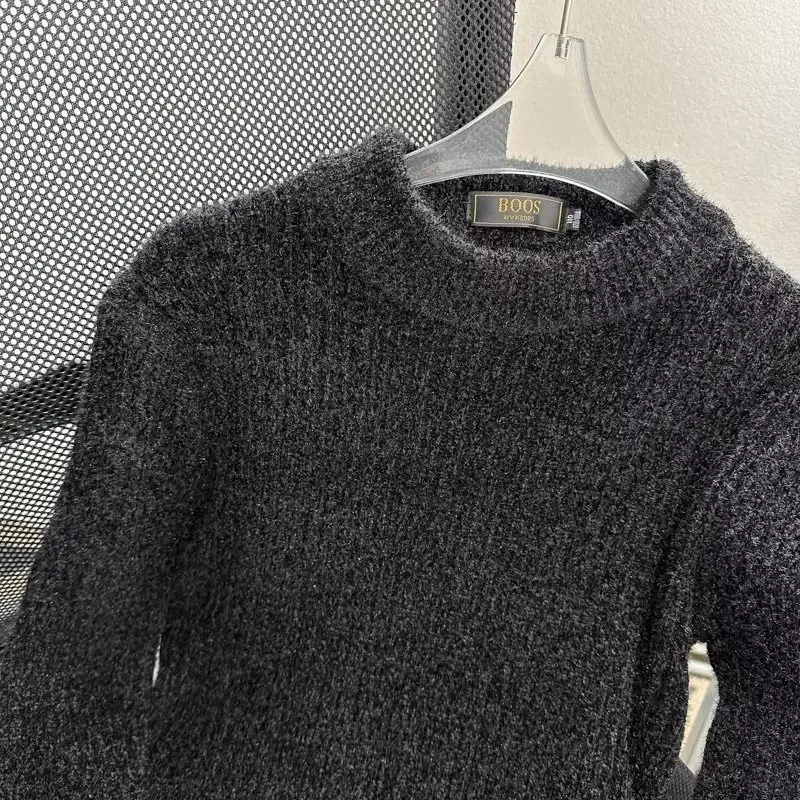 

Мужской вязаный свитер Thiened Heavyweight, осень-зима, свободный крой, японский Sle, ретро, модная пряжа INS Long Sve Crew Ne