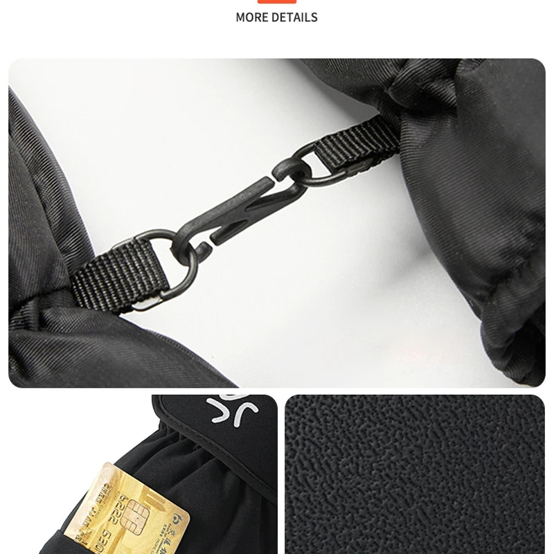 ถุงมือสกีฤดูหนาวกันน้ําสโนว์บอร์ดหน้าจอสัมผัสความร้อนหนาหิมะWindproofถุงมือผู้ชายผู้หญิงSnowmobile WARM Mittens