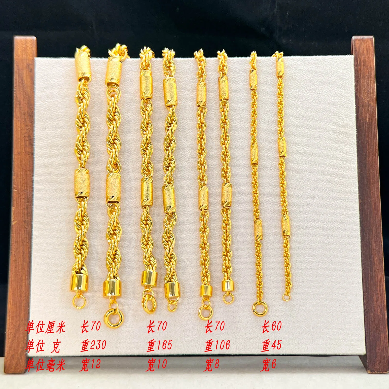 Luxury 24K 9999 Pure Gold real gold Cylinder Twist Necklace Buckle Head Men's and Women's Necklace