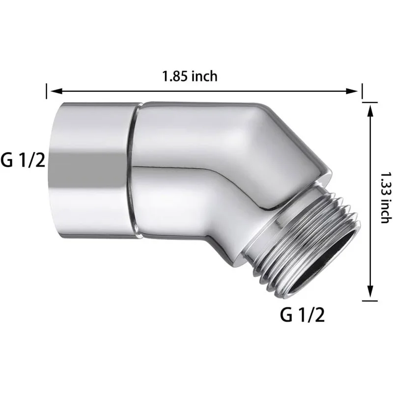 Shower Elbow Adapter Coupling Male to Female Thread 135° Extension - Upgrade Bathroom Fixtures