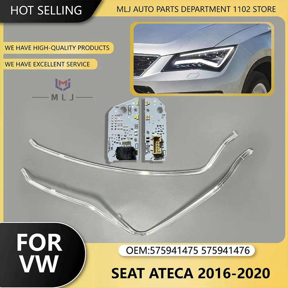 575941475 For SEAT Ateca 2016-2020 Headlight DRL Light Guide Strip Light Guide Tube White Angel Eye Board DRL Chip 575941476