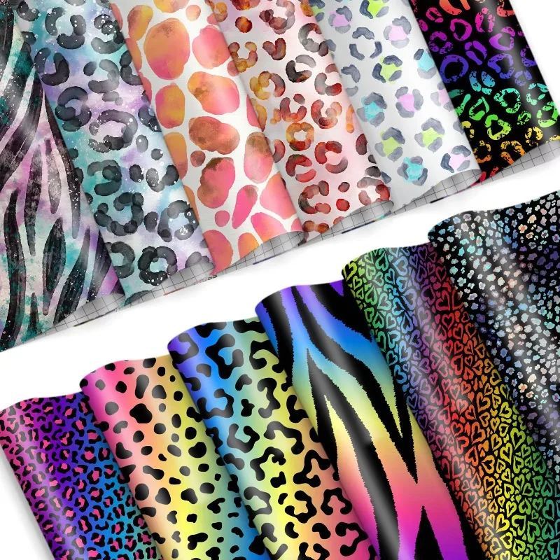 WOWOCUT 12*12 IN Infusible Transfer Ink Sheet Leopard Pattern Ink Transfer Paper Animal Infusible Transfer Paper for Mug T-Shirt