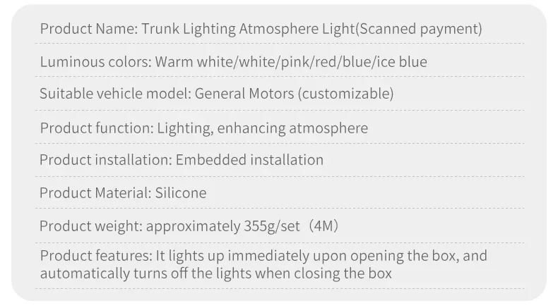 LED-Kofferraumbeleuchtung, dynamisch fließend, flexibler Lichtstreifen, Ein/Aus, Scannen, Atmosphärenlampe, wasserdicht, für Autozubehör – Detail 10
