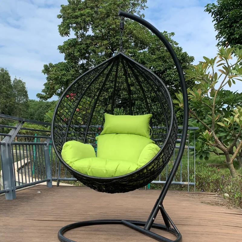 Factory wholesale hanging egg chair swing chair folding patio swings outdoor egg chair swing with stand