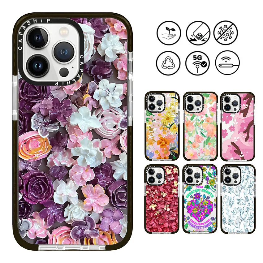 Blooming Purple Hydrangea Case For iPhone 16 15 14 13 12 11 Pro X XS XR Max 7 8 Plus SE Soft TPU Shockproof Back Cover