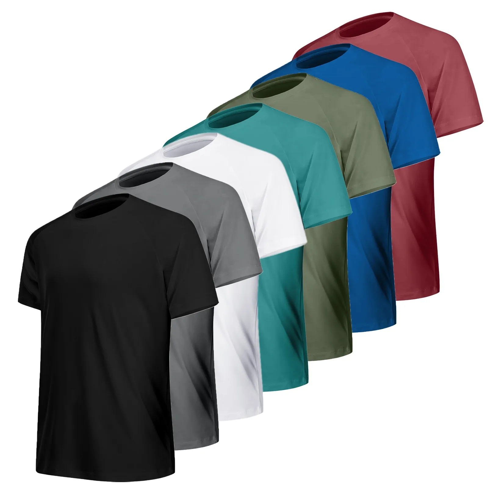 7PC Quick Dry Short Sleeve Sport T Shirt Gym Jerseys Fitness Shirt Trainer Running T-Shirt Teenager Breathable Sportswear