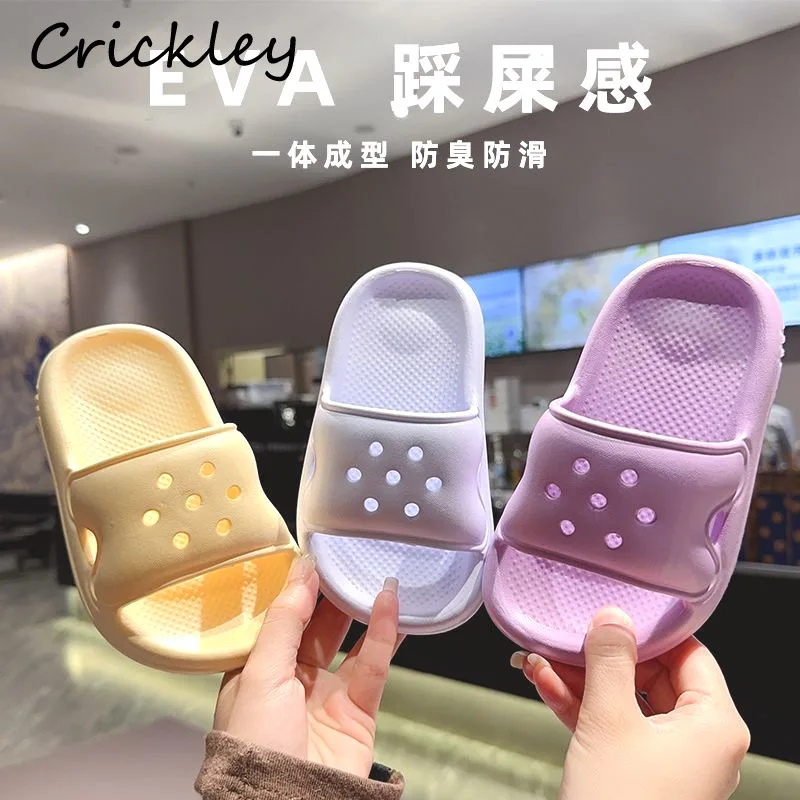 

Summer Solid Children Slippers EVA Soft Sole Boys Girls Floor House Slippers Casual Waterproof Kids Beach Shoes