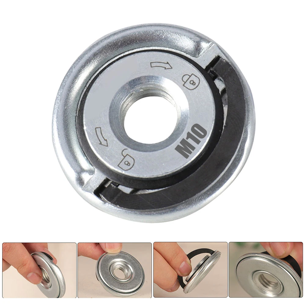 1pc M10 Quick Release Self-Locking Grinder Pressing Plate Flange Nut Power Chuck Thread Angle Grinder Power Tools Hardware