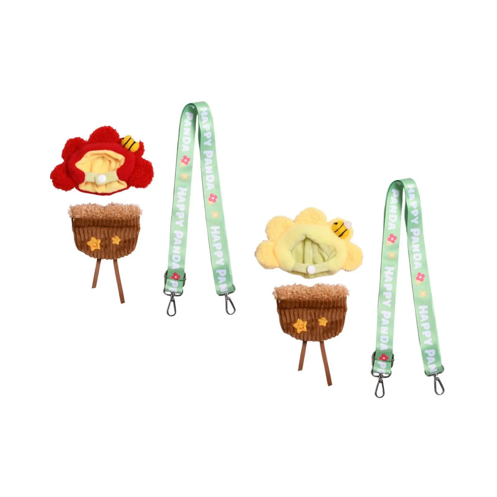 Soft Cloth Doll Outfit Pants Suit for 15cm Plush Toys Stuffed Animals Dress Up Clothes Detachable Cute Miniature Doll
