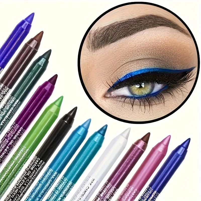 Smudge-Proof High-Shine Waterproof Eyeliner Pencil - Long-Lasting, Ethically Made, Black & Multicolor Options