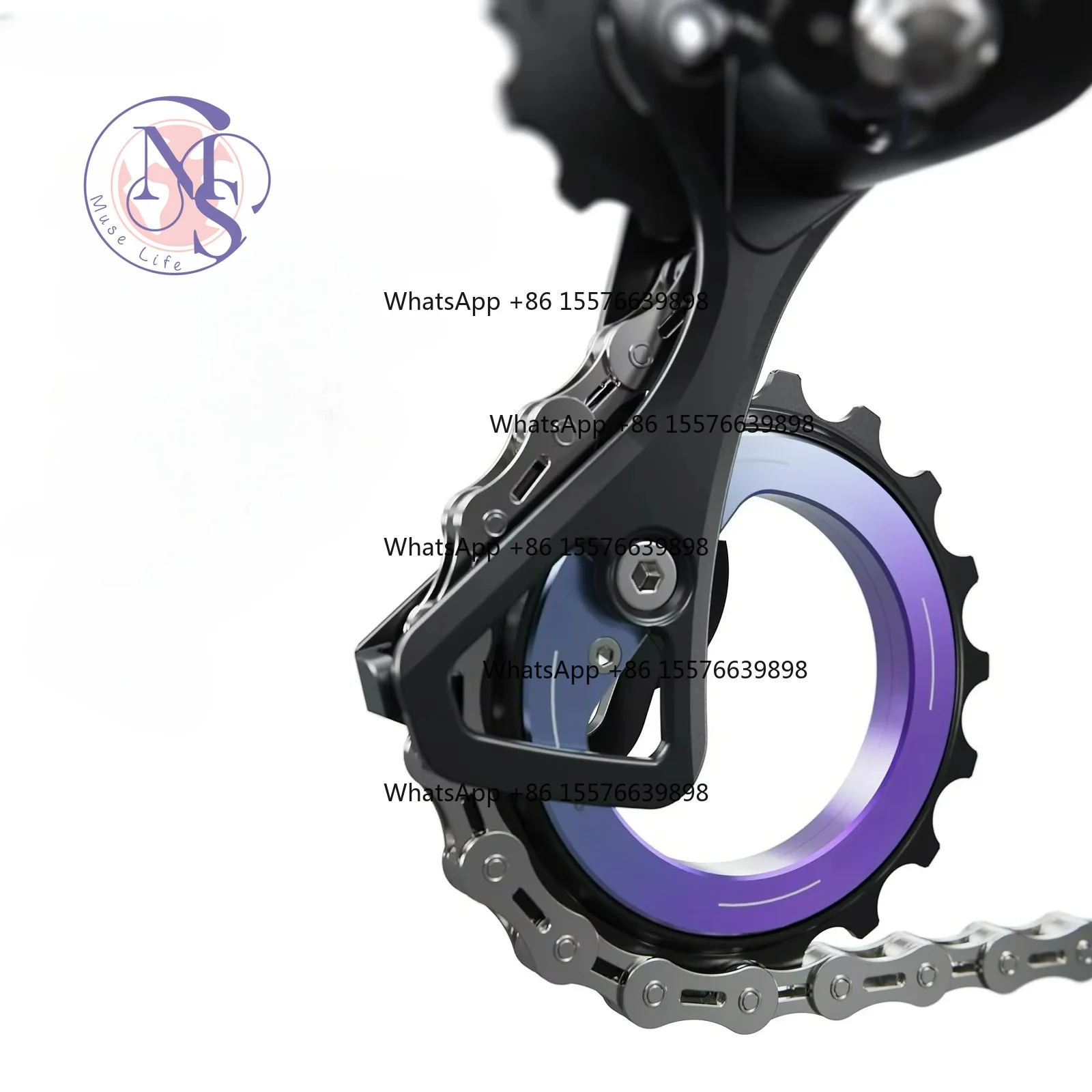 ZOCI-FOR 18T Ceramic Bearing Eccentric Jockey Wheel, Hollow Guide Pulley 9-12 Speed Bicycle Derailleur Replacement Parts