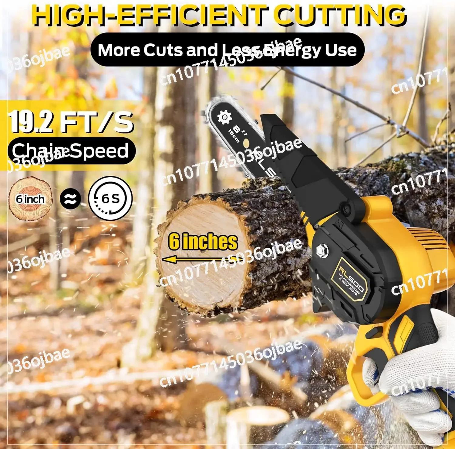 Mini Chainsaw 6 Inch,  Upgraded Portable Electric Chainsaw Cordless, Handheld Small Chainsaw for Tree Trimming Wood Cutting