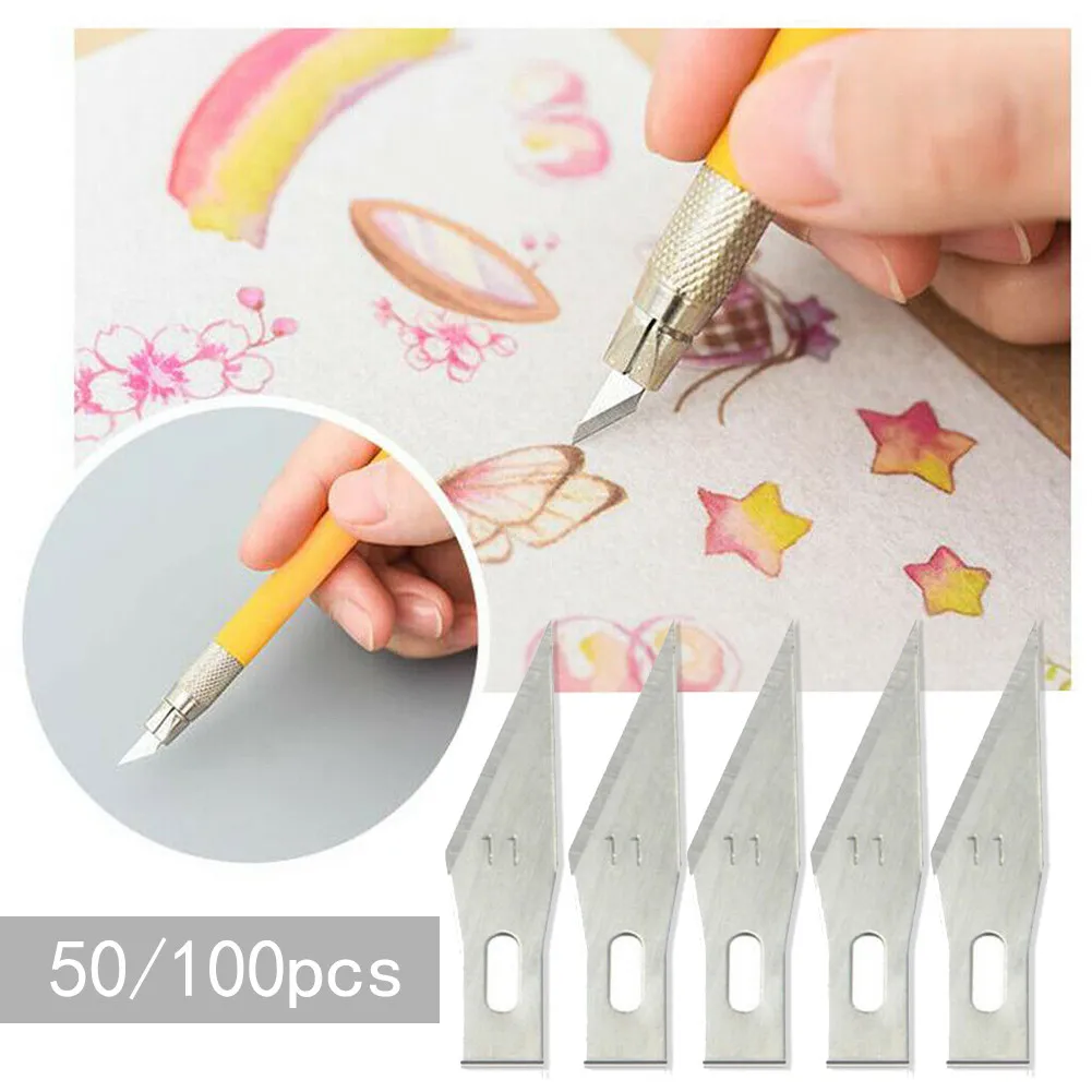 50/100Pc Engraving Blades For X-Acto Exacto Tool SK5 Graver Hobby Style DIY Wood Carving Fruit Food Craft Sculpture Cutting Tool