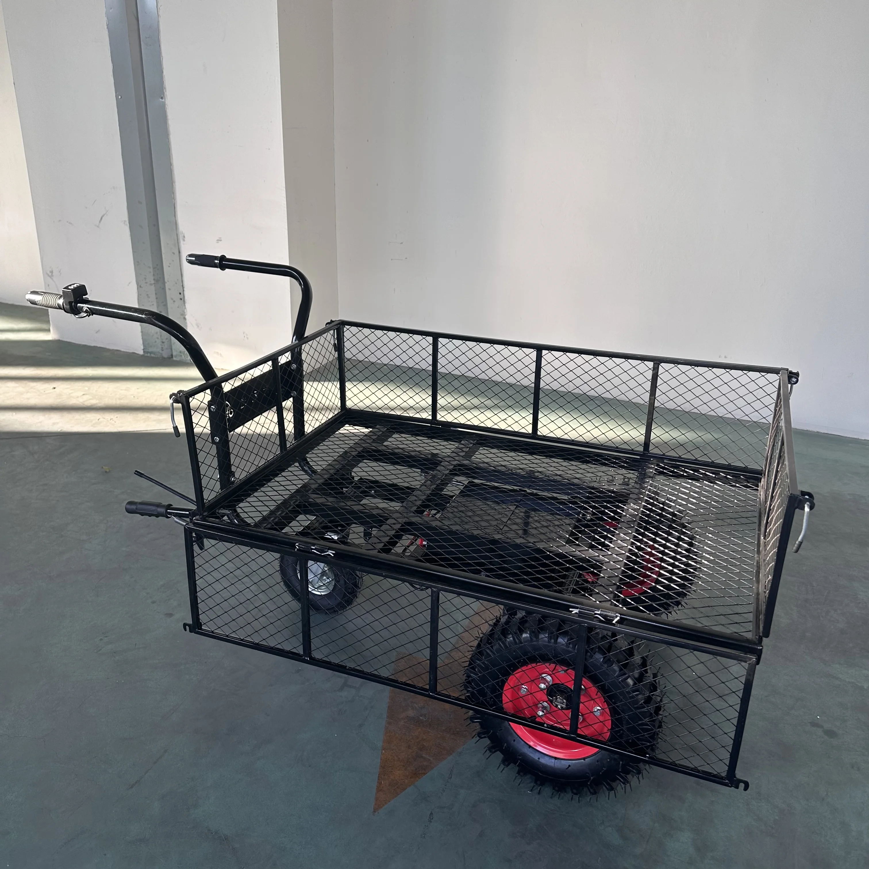 

Utility Dump Mesh Cart Wheelbarrow Power Wagon Heavy Duty For Farm & Garden