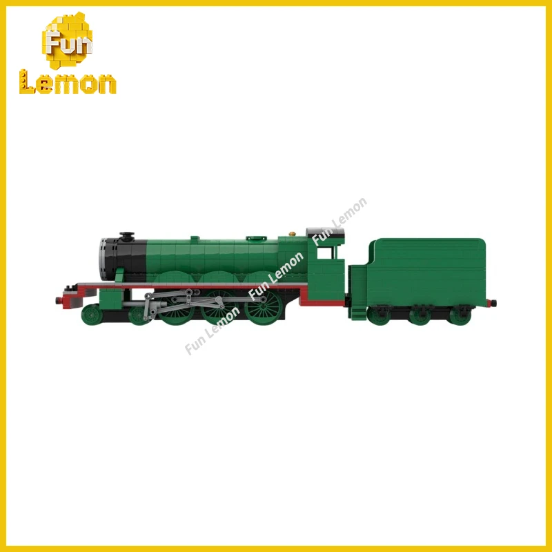High-End Large Green Locomotive Building Block Set, Steam Train Model, Small Particle DIY Assembly Display GiftMOC-263817