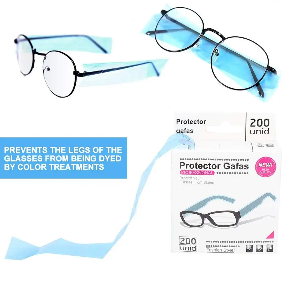 200/400pcs Barber Hair Dye Glasses Covers, Leak-Proof Elastic Sleeves for Eyeglasses, Salon Stylist Coloring Tool
