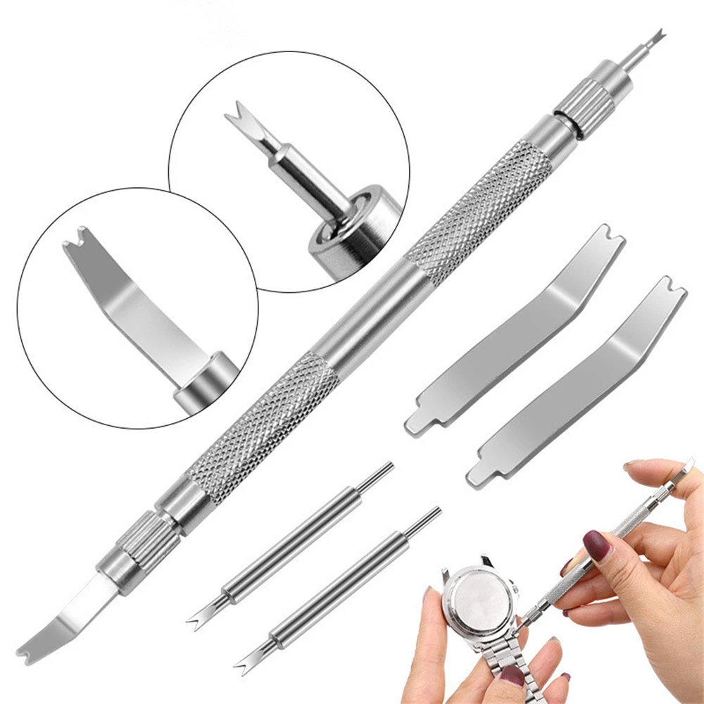 رأس شوكة دبوس برأسين ، أدوات إصلاح الساعة ، إزالة واستبدال حزام الساعة ، دفعة دبوس طويلة