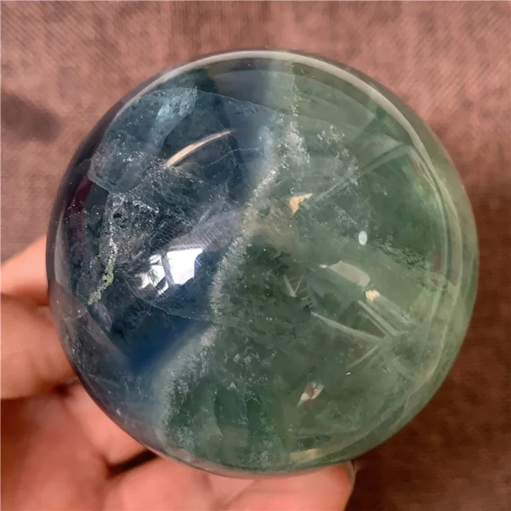 Natural Color Fluorite Quartz Crystal Ball Spheres Reiki Polished Massage Healing Exquisite Ore Souvenirs Gift 1pc Room Decor