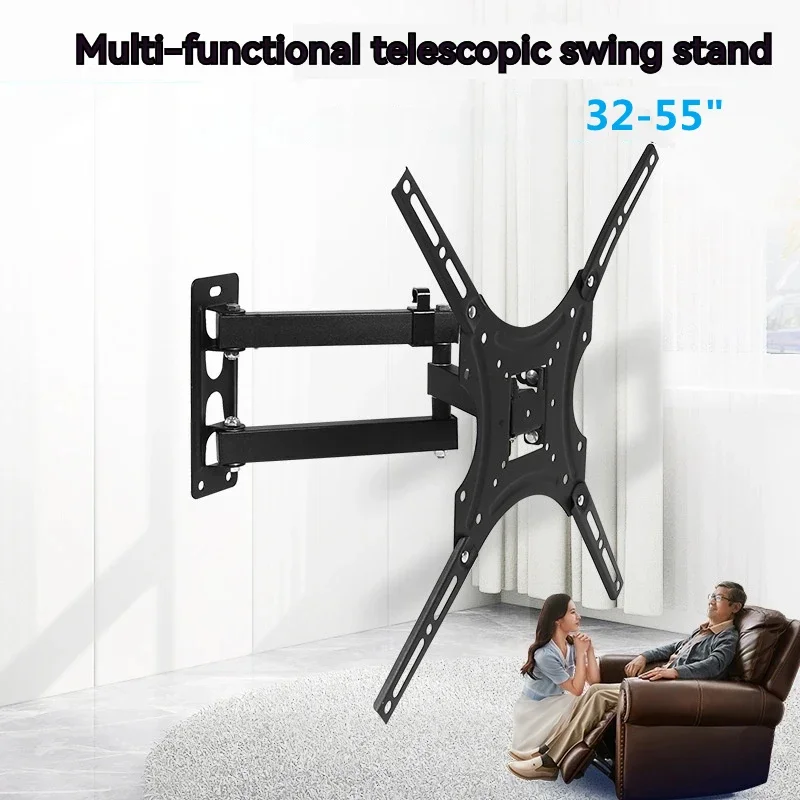 For 32-55 Inch TVs Wall Mount Bracket VESA 400x400mm Up to 44 LBS，Full Motion TV Mount ，Swivel Articulating Tilt TV Wall Mount