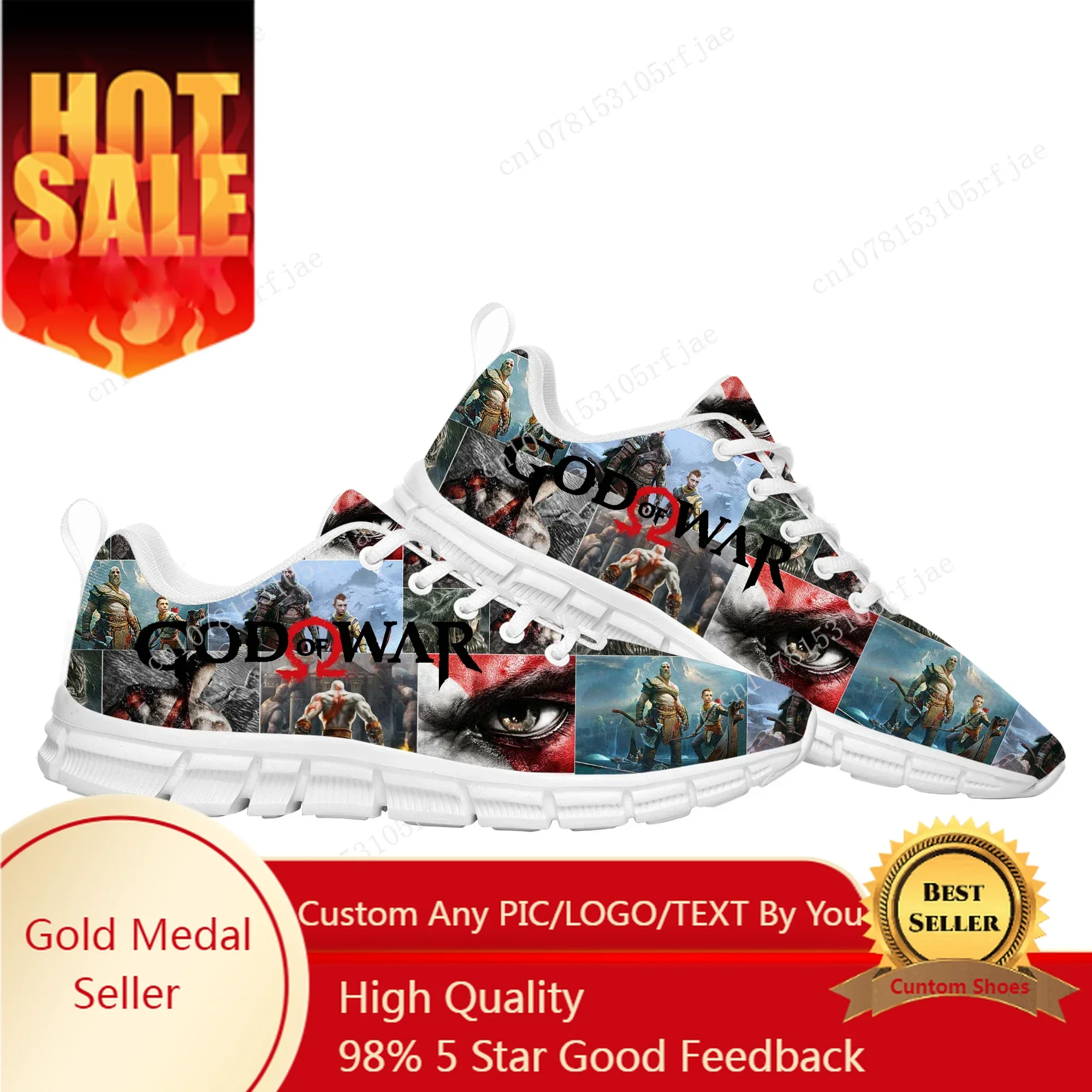 

God Of War Sports Custom Shoes Hot Cartoon Game Mens Womens Teenager Sneaker Fashion Tailor Made Couple Built Shoes
