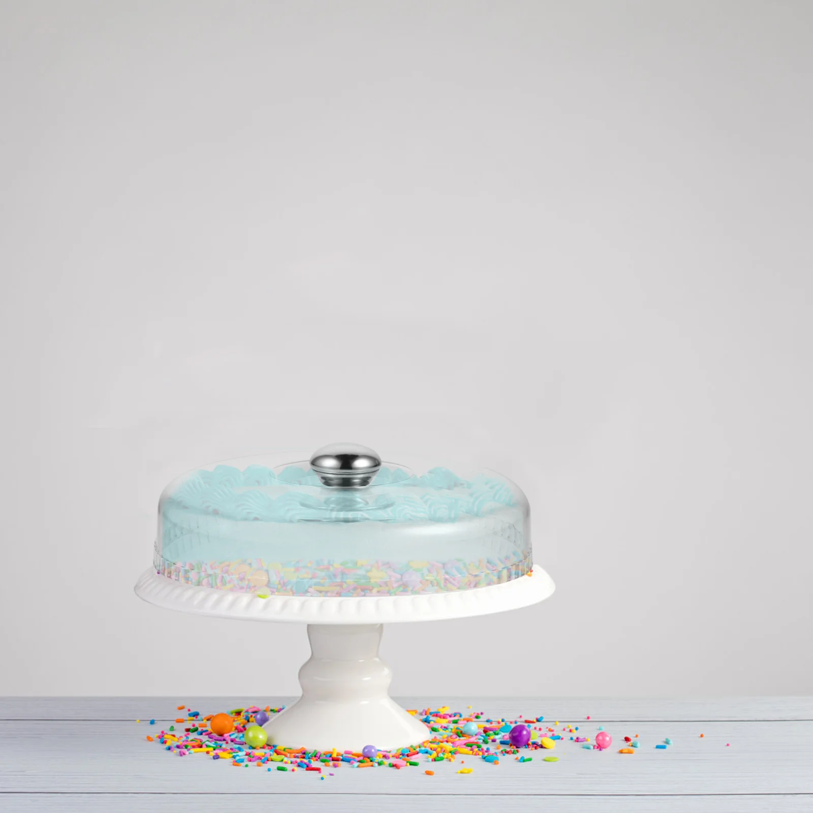 

1Pcs Transparent Cake Stand Cover Lightweight Clear Dessert Dome Lid Bakery Protective Cover Transparent Dessert Lid