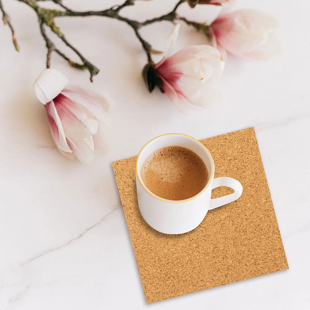 

60 Pcs Adhesive Backed Cork Mat Coasters Cup Table Self-adhesive Backing Squares Brick